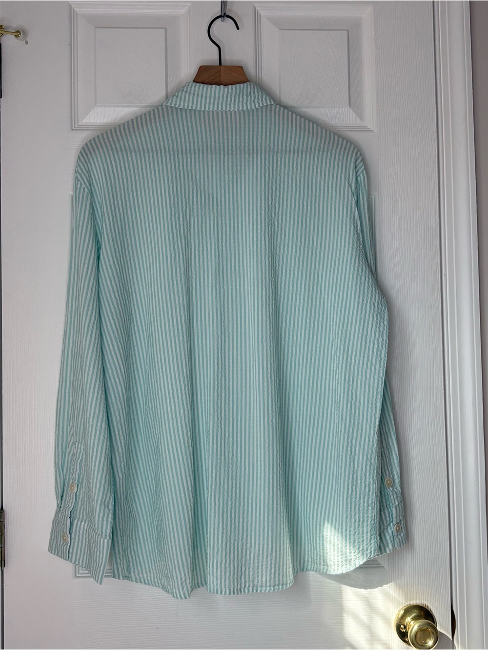 Papinelle Sabine Seersucker Stripe Full Length Pajama Set, Mint Green, M - Picture 6 of 16